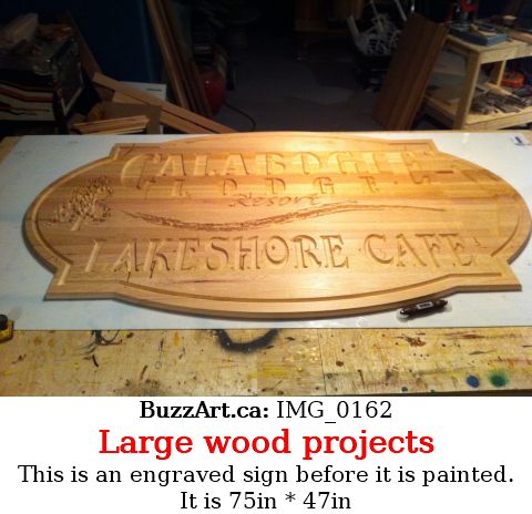 This is an engraved sign before it is painted.  It is 75in * 47in